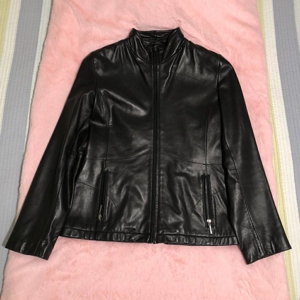 Kenneth Cole Reaction - Black Leather Jacket‎